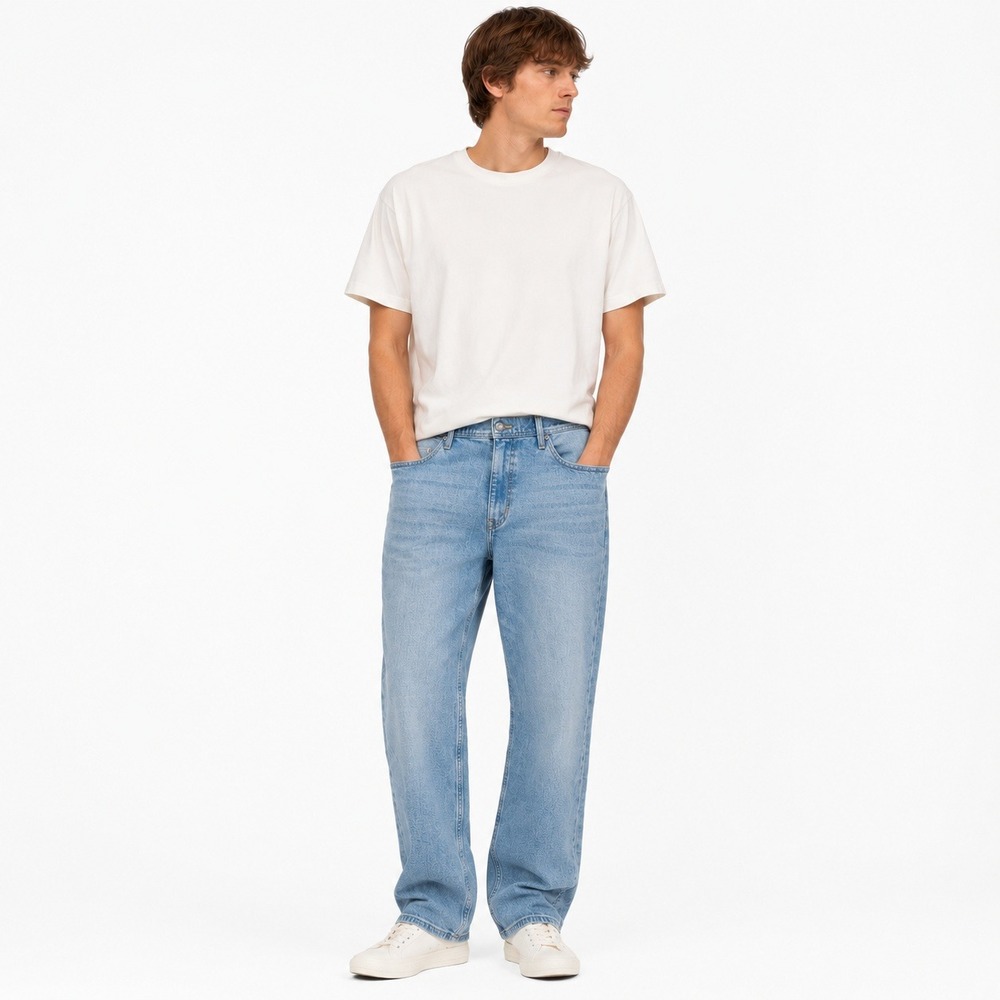 The‎ Commons Mens Authentic Stretch Loose Fit Jeans Light Blue 38x30 NWT